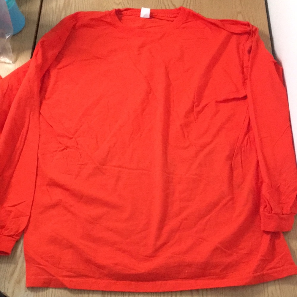 Free with Bundle Only #1 Mens and/or Unisex Long Sleeve T-shirt Orange Large